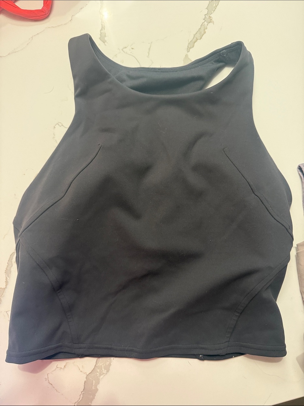 lululemon athletica dark grey Racerback Crop Top